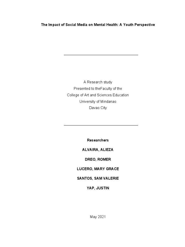 Youth & Social Media: Mental Health Impact | PDF | Social Media ...