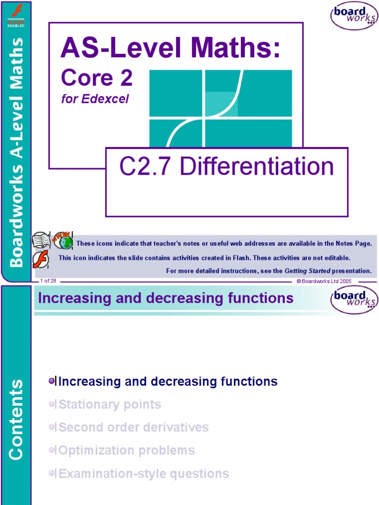 Differentiation and Stationary Points | PDF | Maxima And Minima ...