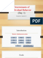 Determinants of Individual Behavior