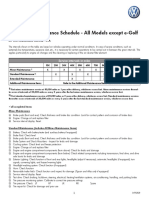 2021 VW Maintenance Schedule - All Models Except E-Golf: Service Intervals in Miles