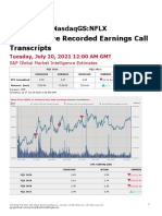 Fq2 2021 Pre Recorded Earnings Call Transcripts: Netflix, Inc. Nasdaqgs:Nflx