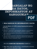 Pangangalap NG Mga Datos, Impormasyon at Sanggunian