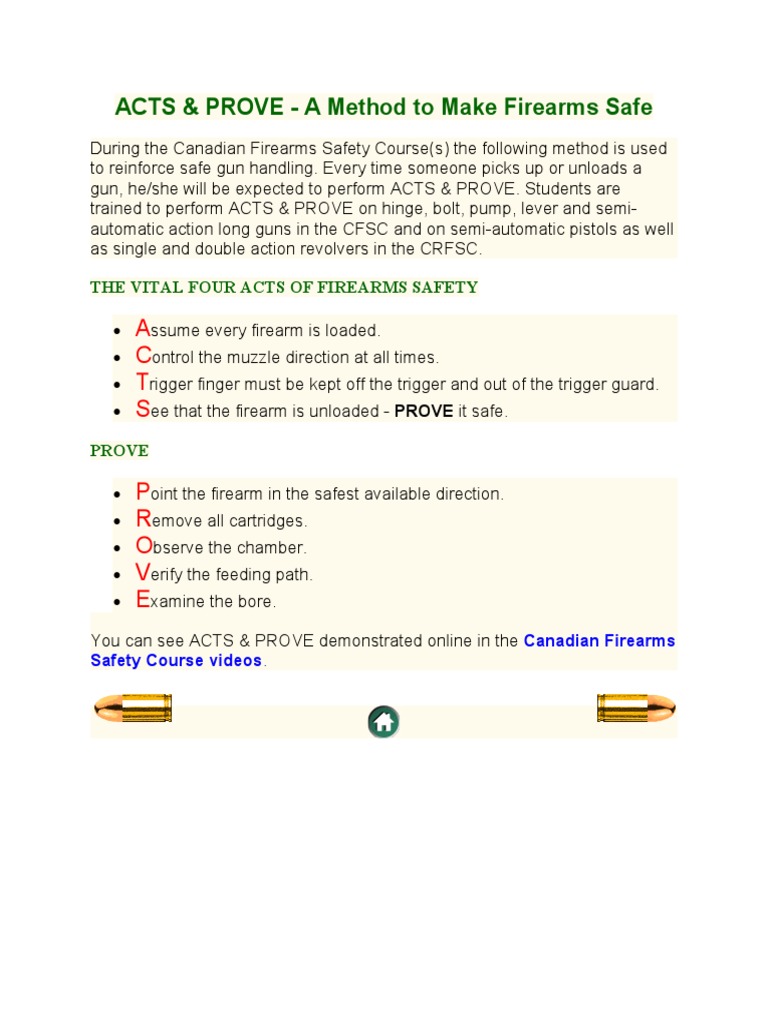 ACTS and PROVE of Firearm | PDF