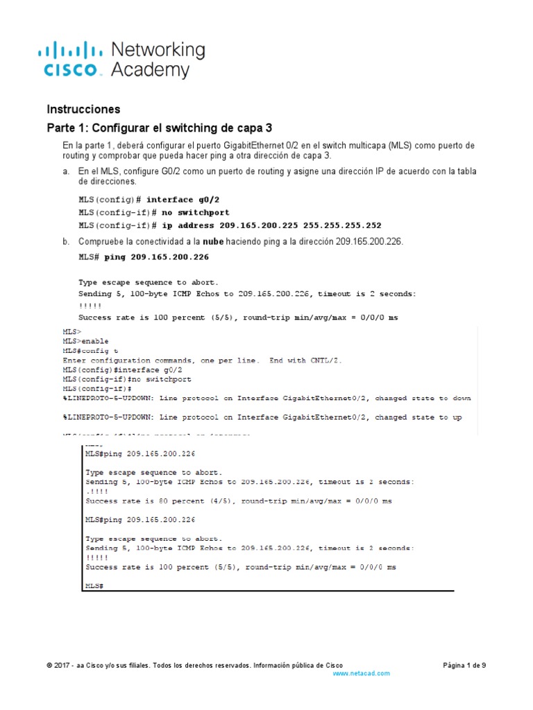 Configuración de Switch Capa 3 e Inter-VLAN | PDF | Conmutador de red ...