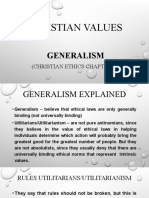 Christian Values Chapter 4 Generalism