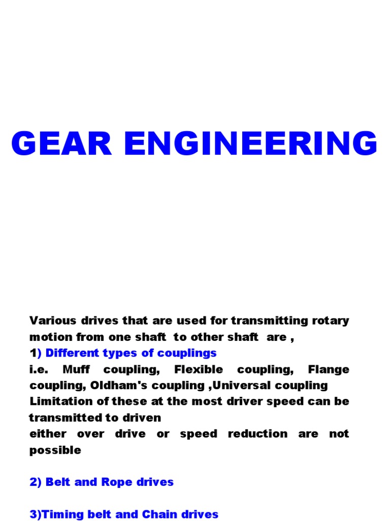 Gear Engineering: Types and Applications | PDF | Gear | Manufactured Goods
