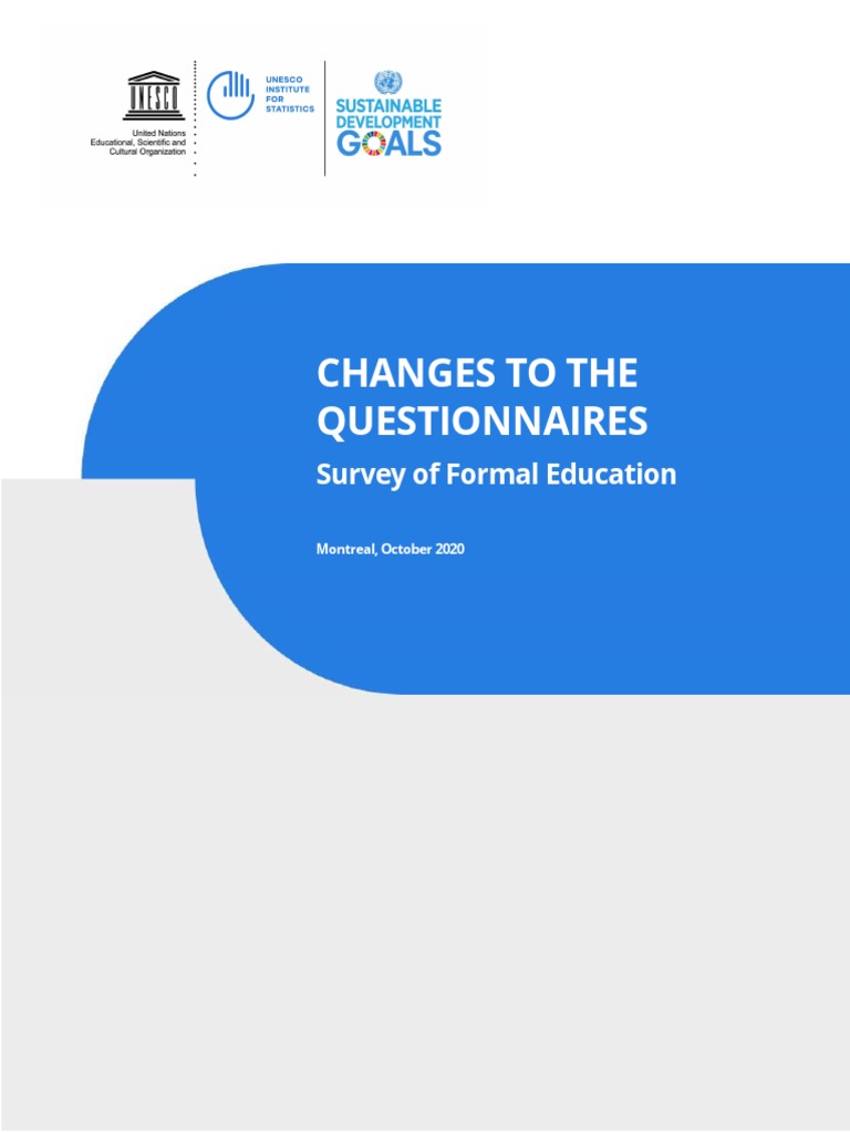 Changes To The Questionnaires: Survey of Formal Education | PDF