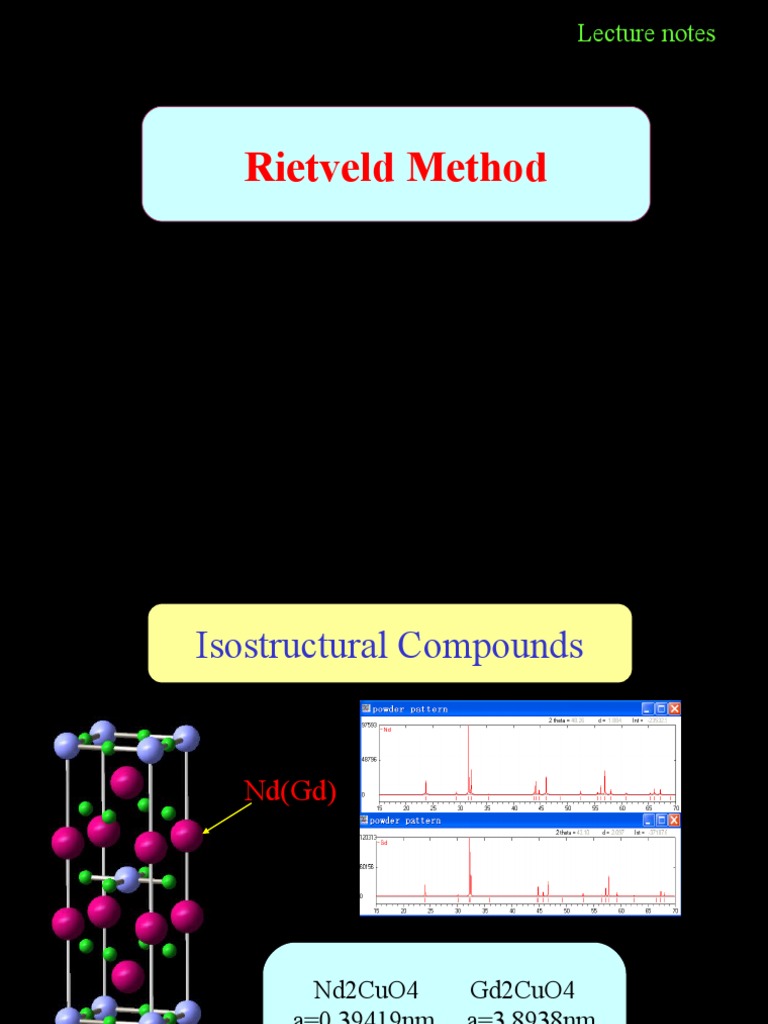 Rietveld Method: Lecture Notes | PDF | X Ray Crystallography ...