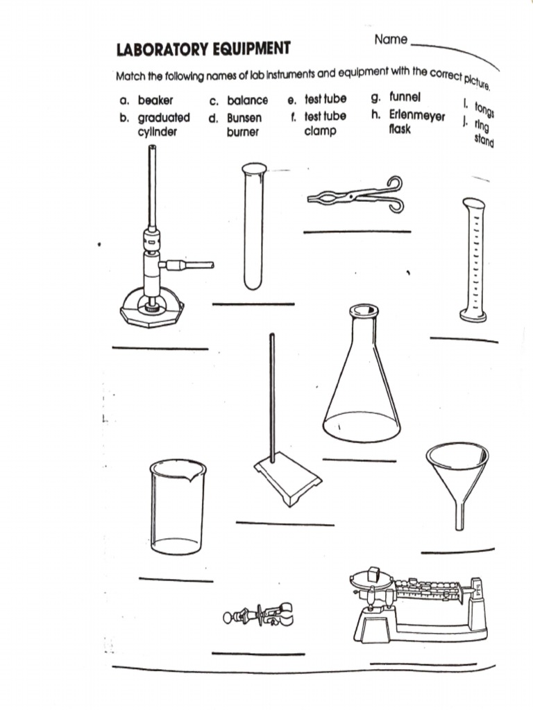Lab Apparatus Worksheet | PDF
