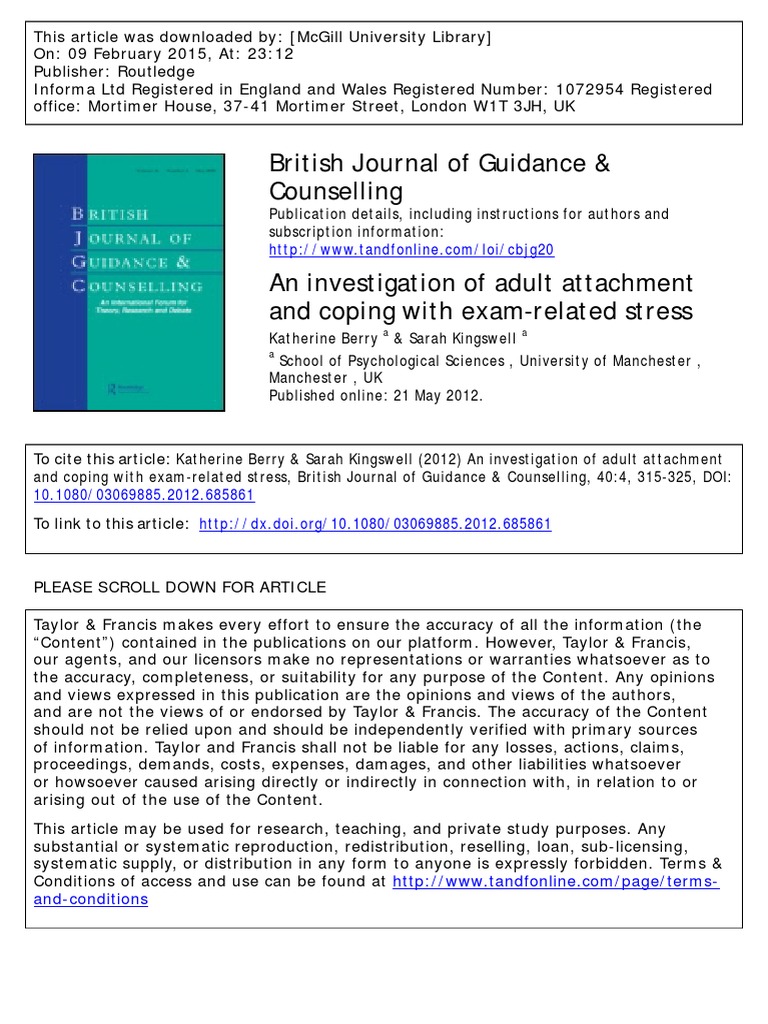15 An Investigation of Adults Attachment | PDF | Attachment Theory ...