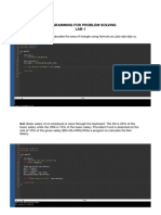 Programming For Problem Solving LAB-1