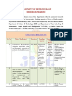 Department of Biotechnology Research Projects