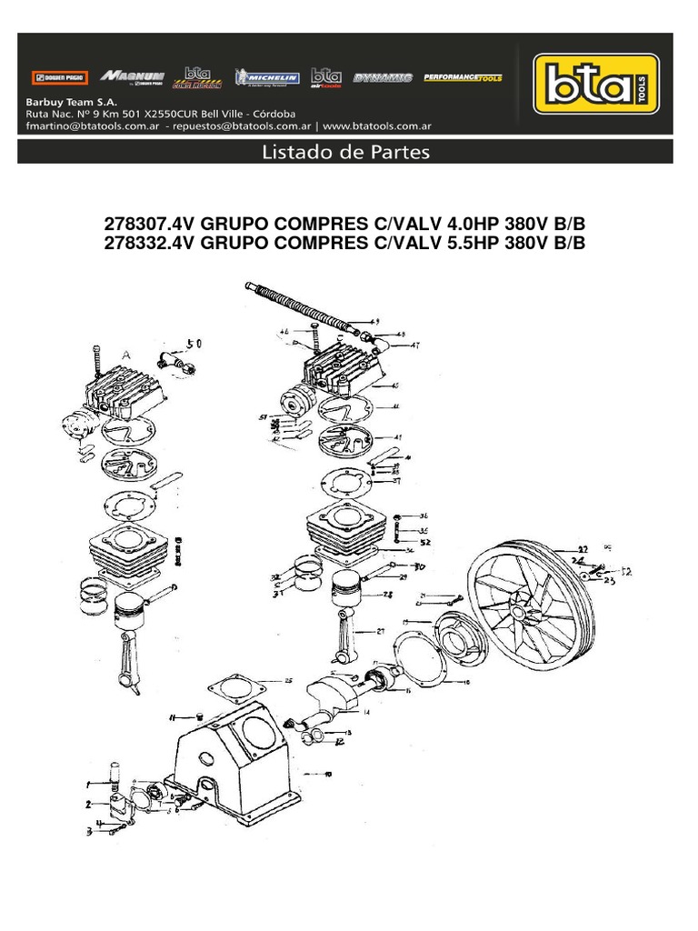 Peças para Compressores BTA 4-5.5HP | PDF