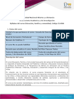 Syllabus Del Curso Educación, Familia y Comunidad