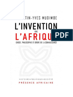 L'invention de L'afrique Gnose, Philosophie Et Ordre de La Connaissance