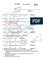 Class 10 Trigonomtery Exam MCQ