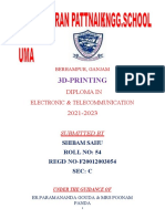 3D-Printing: Diploma in Electronic & Telecommunication 2021-2023