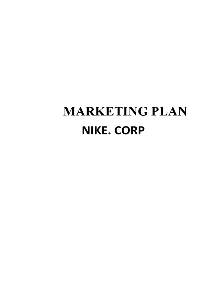 Marketing Plan Pdf Nike
