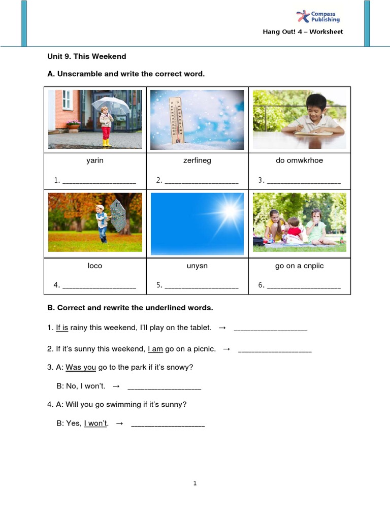 Weekend Activities Worksheet | PDF | Language Arts & Discipline ...