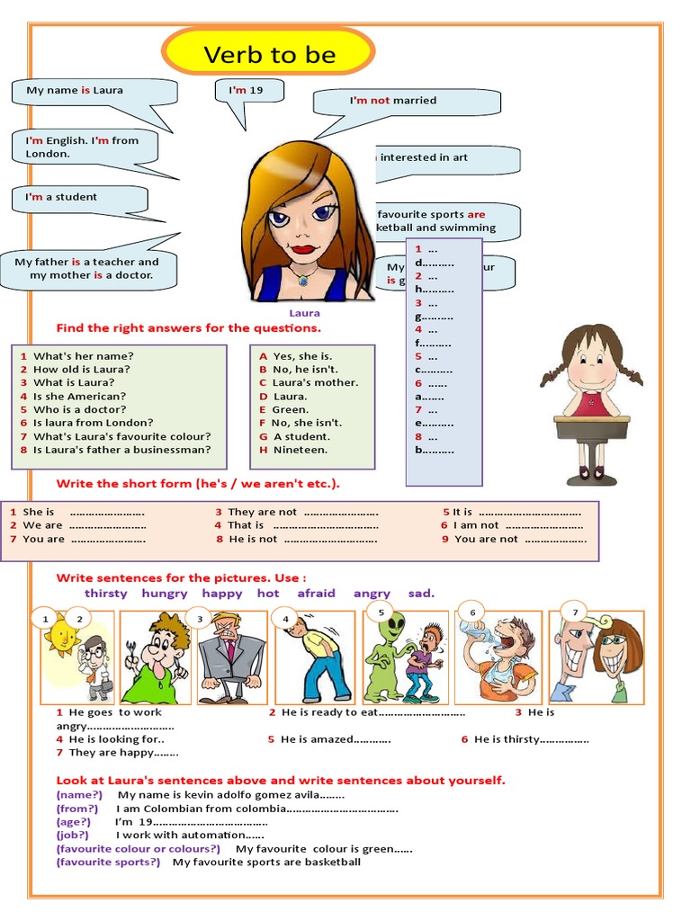 Verb To Be: Find The Right Answers For The Questions | PDF | Semantic ...
