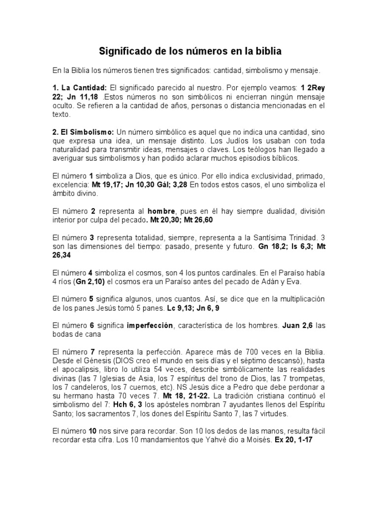 Significado de Los Numeros en La Biblia PDF Evangelio de Mateo Jesús