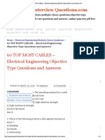 60 Top Most Cables - Electrical Engineering Objective Type Questions and Answers