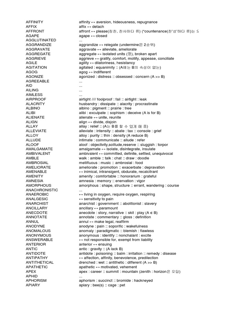Antonyms and Analogies Reference Guide | PDF | Poetry
