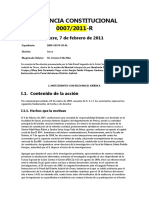 SENTENCIA CONSTITUCIONAL 0007 2011 Incidentes