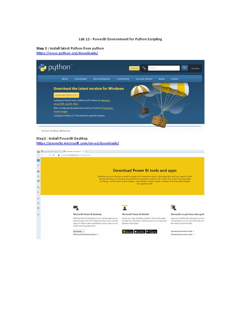 AIP - Lesson12A - PowerBI Environment Preparation For Python | PDF ...