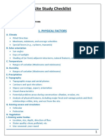 Site Study Checklist: 1. Physical Factors