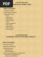 Key Concepts: Chapter One Introduction To Public Policy