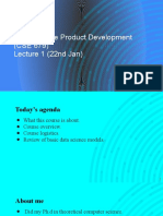 Data Science Product Development Lecture 1