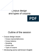 Corpus Design and Types of Corpora