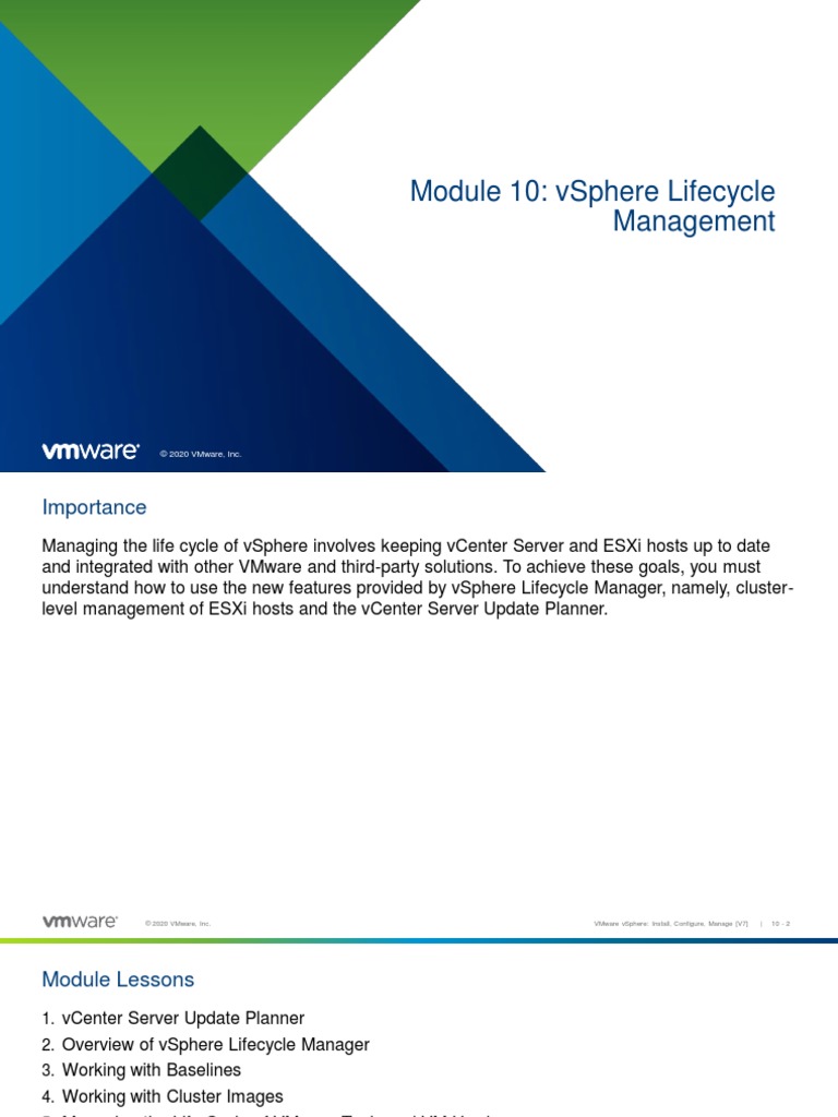 VSICM7 M10 Lifecycle Management | PDF | Virtual Machine | Product Lifecycle