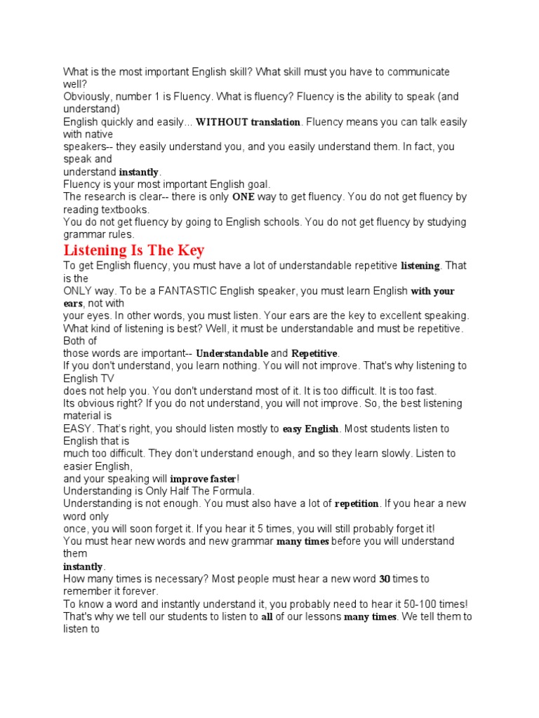 Master English Fluency Fast | PDF | Fluency | English Language