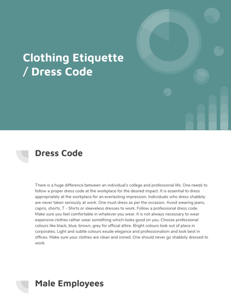 Professional Dress Code Guidelines | PDF | Career & Growth | Home & Garden