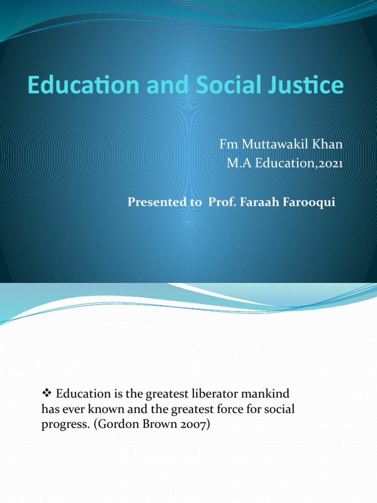 Education's Role in Social Justice | PDF | Crime & Violence | Justice