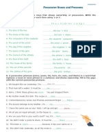 Possessive Nouns and Pronouns Worksheet: Esl / Efl Resour Ces