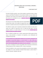 Expectativas inflación guía clave política monetaria