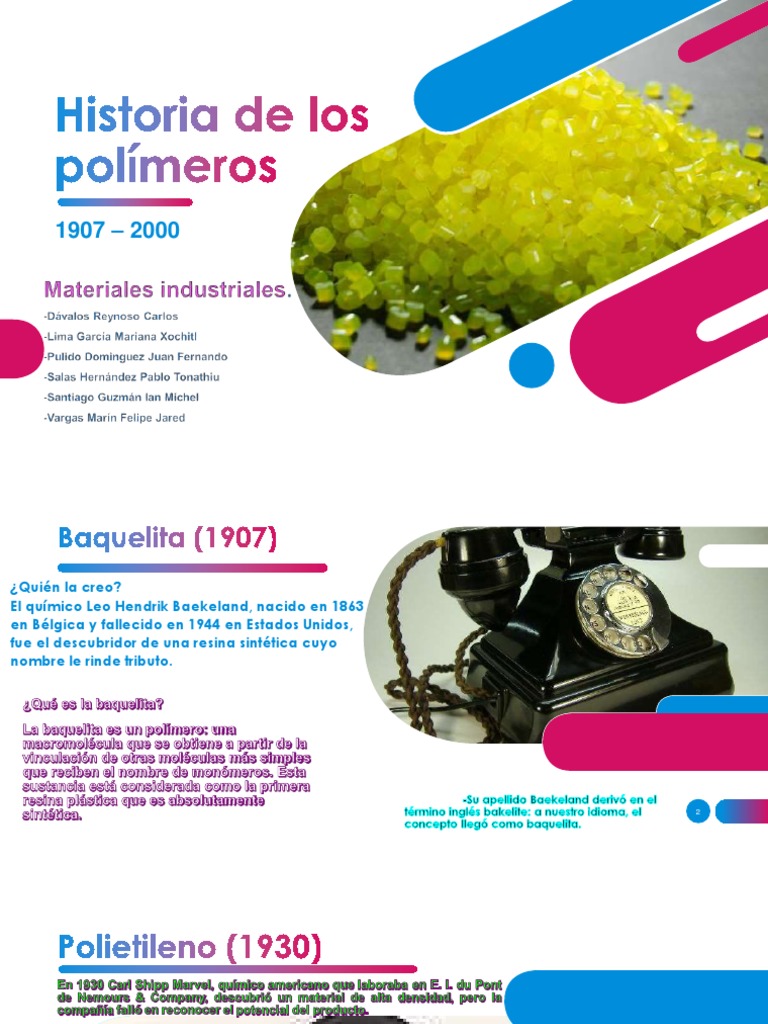 Presentación Historia de Los Polímeros | PDF | Polímeros | Química