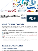 Multinational Firms: Week 1