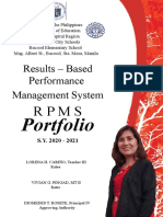 RPMS Portfolio for Teacher Lorena H. Cariño S.Y. 2020-2021