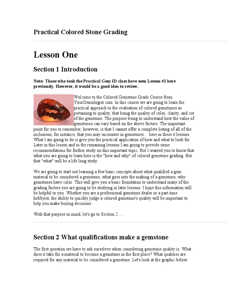 Practical Guide to Colored Stone Grading | PDF | Gemstone | Color