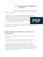 Management 101: Understanding Organizational Leadership: What's The Difference Between Leadership vs. Management?