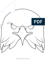 Bald Eagle Mask Outline Coloring Page