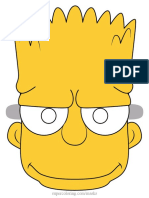 Bart Simpson Mask Colored Template Paper Craft