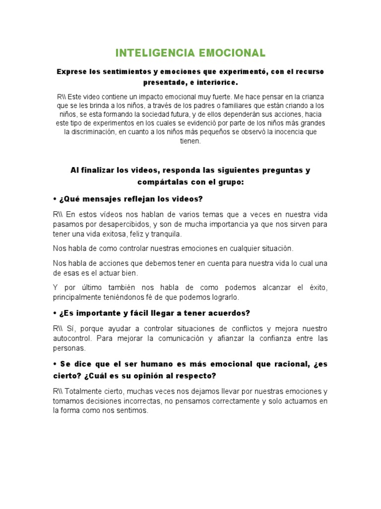 Inteligencia Emocional | PDF | Las emociones | Inteligencia emocional
