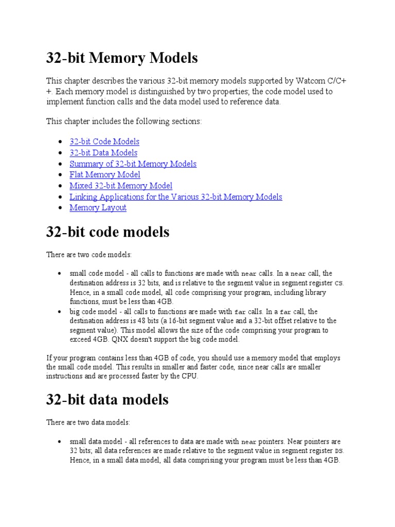 32 Bit Memry Model | PDF | Library (Computing) | Pointer (Computer ... image.