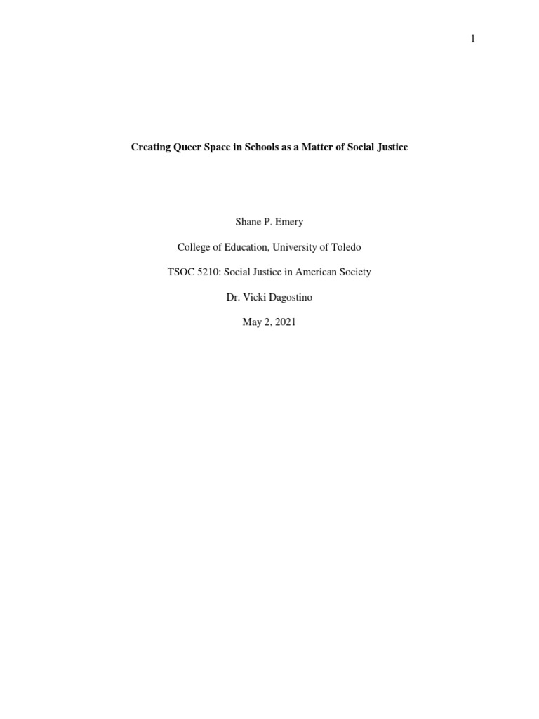 Queer Spaces in Schools for Justice | PDF | Lgbt | LGBTQIA+ Studies