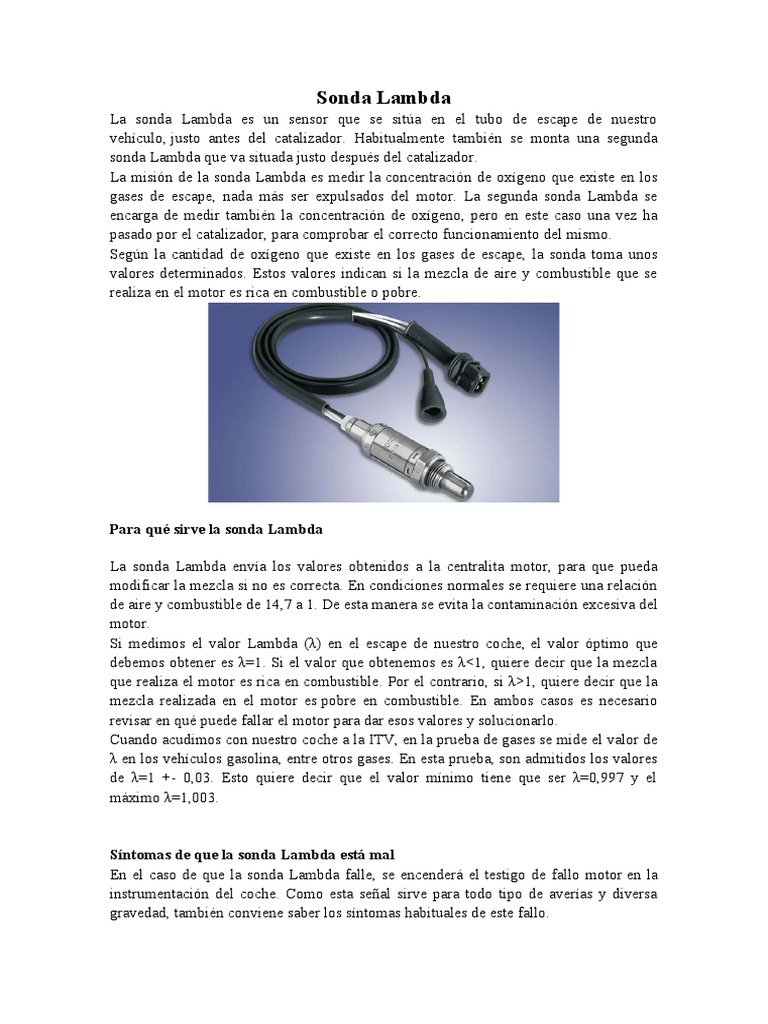 Sonda Lambda | PDF | Bienes manufacturados | Química